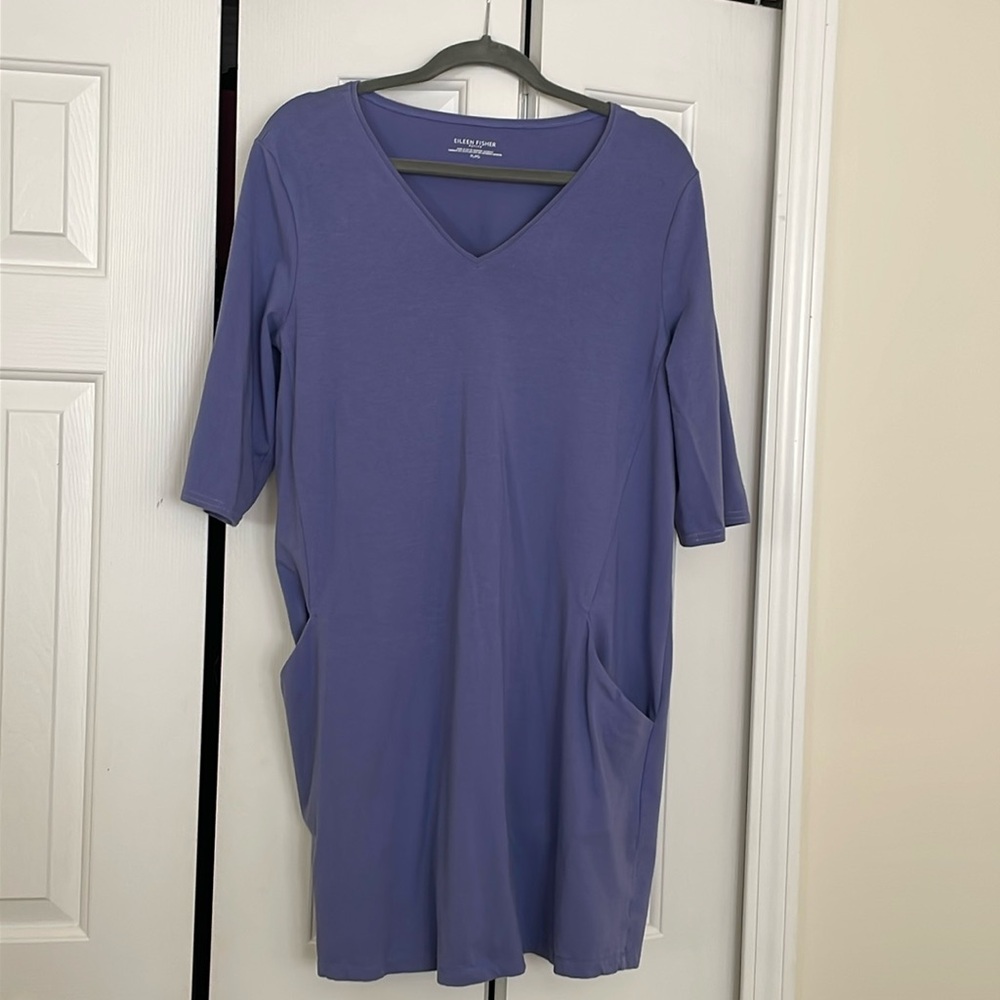 Check dress 3/4 sleeves and pockets